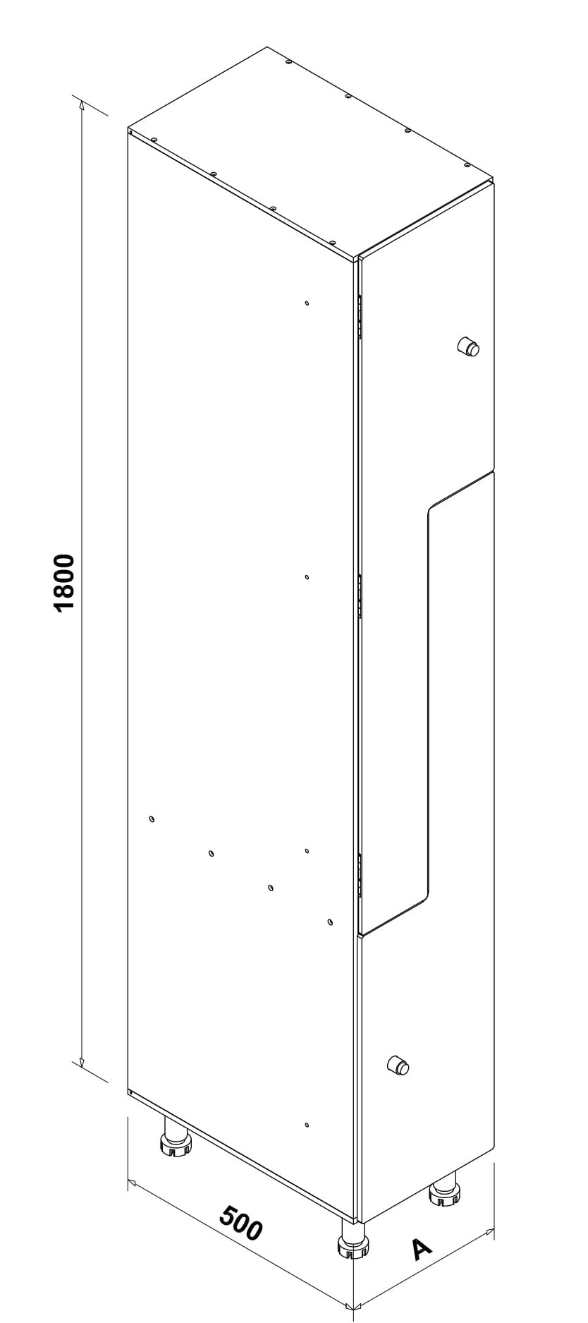 Esquema perspectiva isomètrica taquilla 2 módulos PL